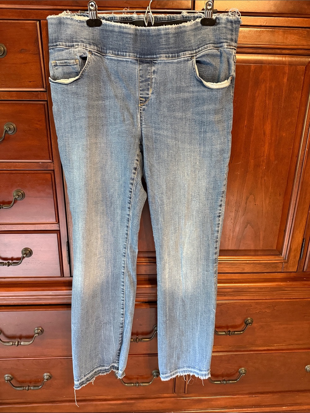 Old Navy Boot Cut Jeans; Highly Destructed Waist and Hems; 20 Plus Long